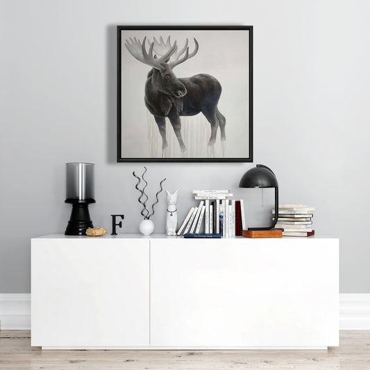 Toile « Orignal mâle » | Cerf marron encadré, décoration d'intérieur