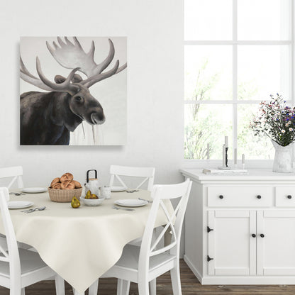 Rustic Moose Brown Canvas - Home Decor Wall Art | Deer Theme