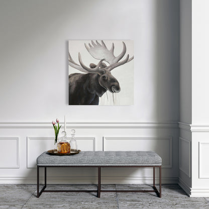 Rustic Moose Brown Canvas - Home Decor Wall Art | Deer Theme