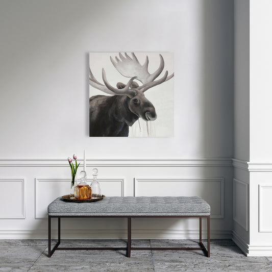 Rustic Moose Brown Canvas - Home Decor Wall Art | Deer Theme