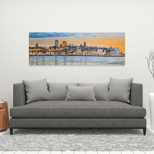 Skyline of Quebec City Canvas | Modern Bedroom Wall Art