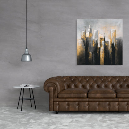 Abstract Gold Skyscraper Canvas | Modern Home Decor Art