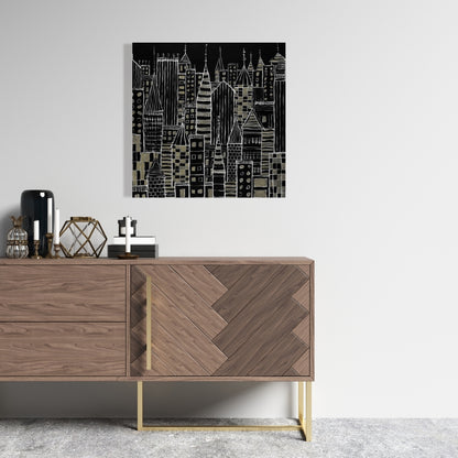 Illustrative Dark City Canvas - Unique Home Decor Wall Art