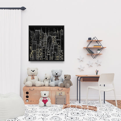 Toile encadrée illustrative « Ville sombre » - Décoration d'intérieur