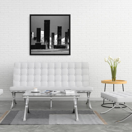 Minimalist Abstract Buildings Canvas | White Cities Shapes Decor