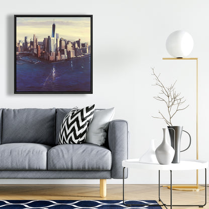 Ville de New York vintage | Toile encadrée | Décoration de chambre