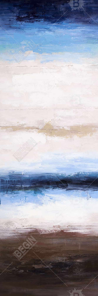 Shade of the Sea Abstract Blue Framed Canvas | Home Decor