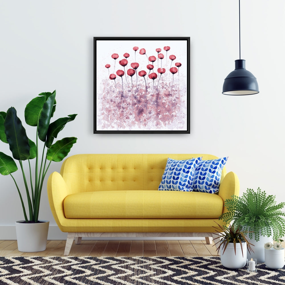 Toile encadrée Fleurs roses | Peinture florale décorative pour la maison