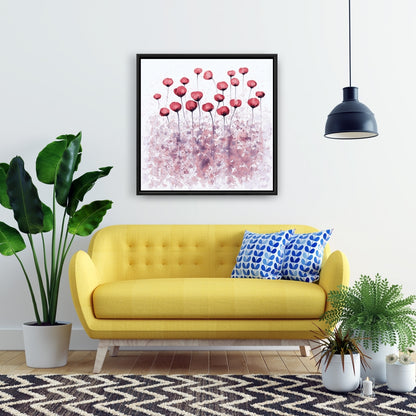 Toile encadrée Fleurs roses | Peinture florale décorative pour la maison