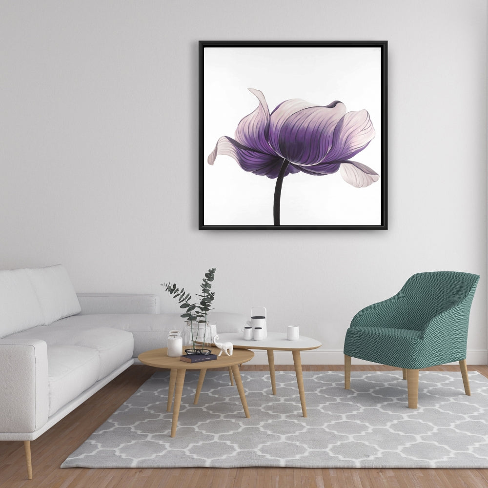 Toile Anémone violette | Décoration florale contemporaine