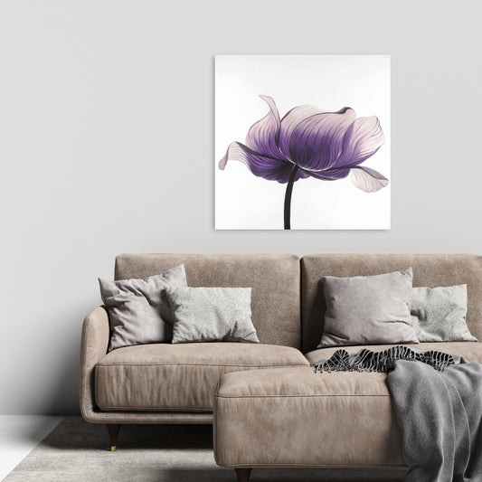 Toile d'anémone violette | Décoration florale et botanique pour la maison