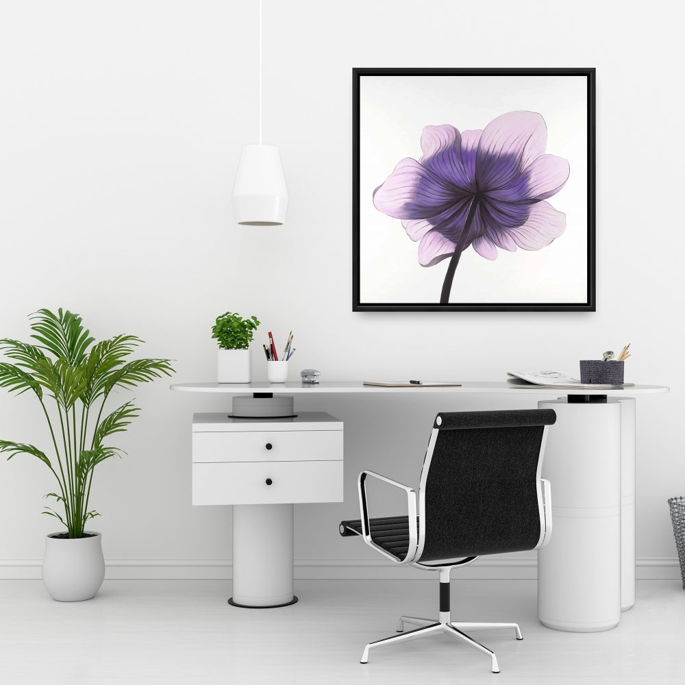 Magnifique toile d'anémone violette | Décoration florale pour chambre