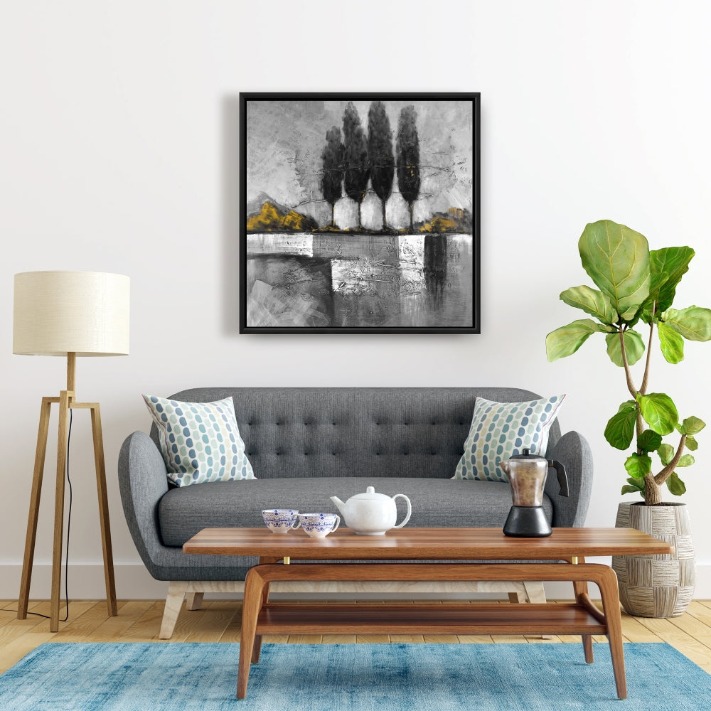 Toile Paysage industriel | Décoration murale grise pour salon