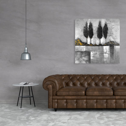 Grayscale Industrial Landscape Canvas - Gray Livingroom Decor