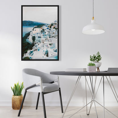 Toile « Voyage en Grèce » | Décoration d'intérieur avec paysage urbain hyperréaliste