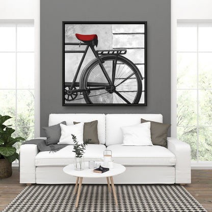 Rear Bicycle Still Life Framed Canvas | White Bedroom Decor