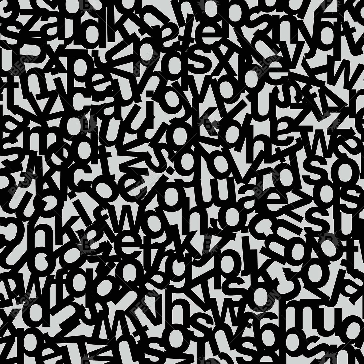 Toile encadrée Alphabet gris | Décoration murale pour salon