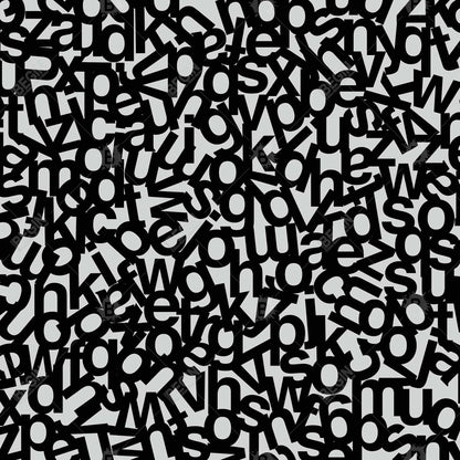 Toile encadrée Alphabet gris | Décoration murale pour salon