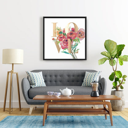 Pink Romantic Quotes Motivational Canvas - Love Gold Home Decor