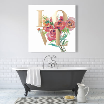 Love Gold Bedroom Canvas - Motivational Quotes Home Decor