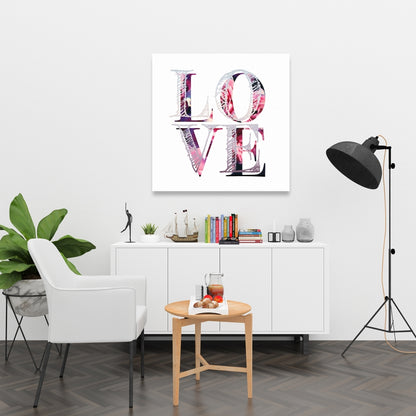 Love Bloom Canvas | Purple Bohemian Home Decor Quotes Art