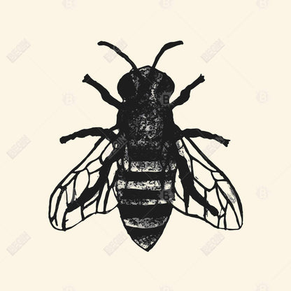 Bee Black Insect Industrial Canvas | Home Decor Wall Art