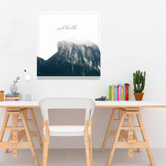 Just Breathe Blue Bedroom Canvas | Figurative Home Decor