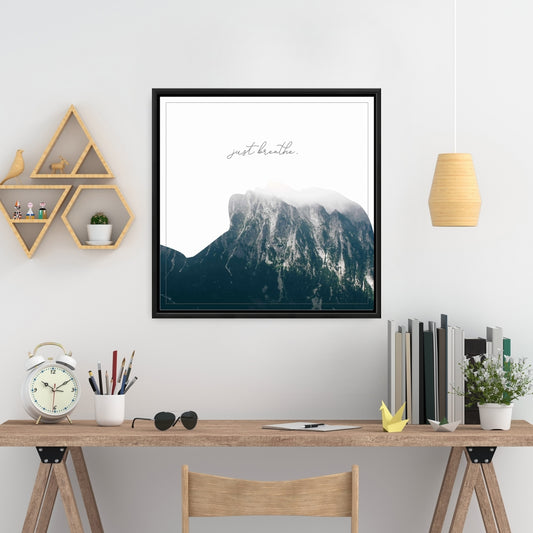 Just Breathe Trees Bedroom Blue Framed Canvas | Home Decor