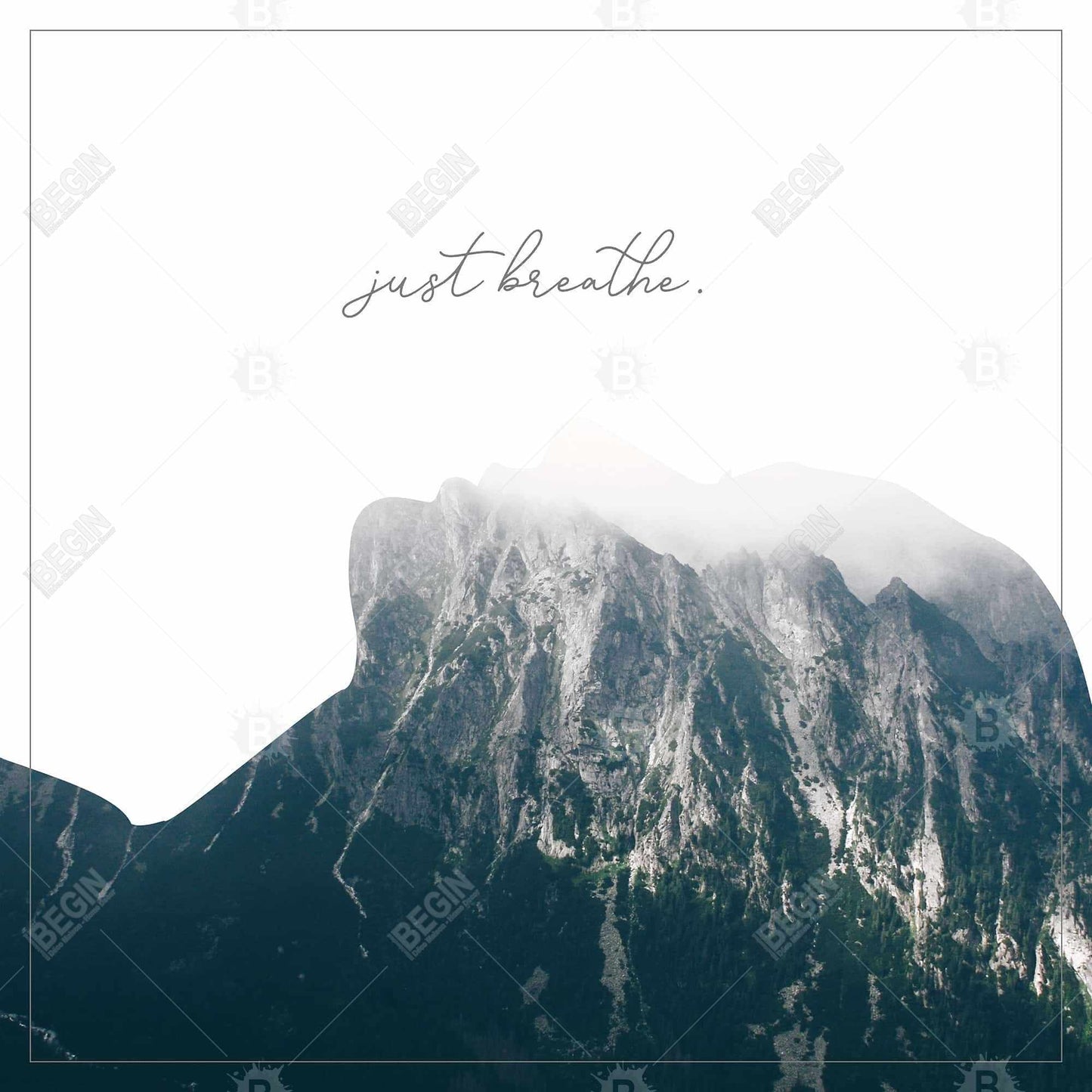 Just Breathe Trees Bedroom Blue Framed Canvas | Home Decor