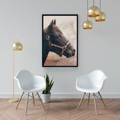 Gallopin the Brown Horse Canvas | Farm Animal Decor | Bedroom