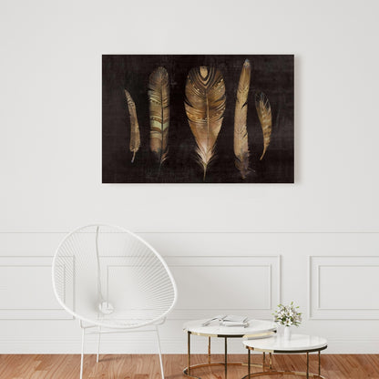 Brown Feather Set | Bohemian Canvas for Home Decor