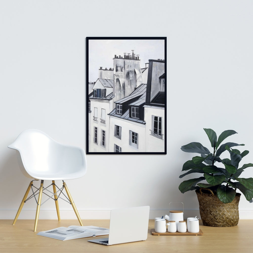 Historical Buildings Blue Bedroom Framed Canvas | Home Decor