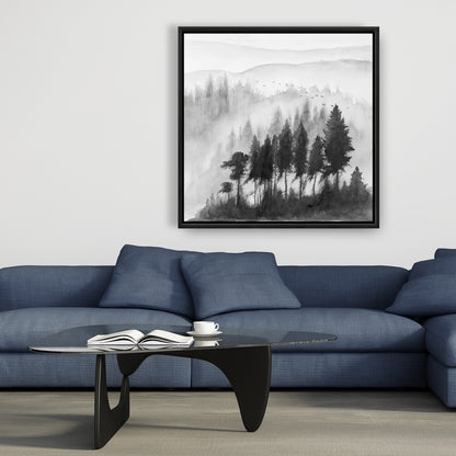 Paysage des montagnes Mono | Toile encadrée avec arbres gris