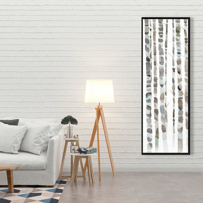 Watercolor Birch Tree Forest Canvas | Blue Bedroom Wall Art