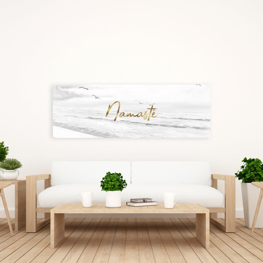 Namaste Bedroom White Sea Canvas | Home Decor Wall Art