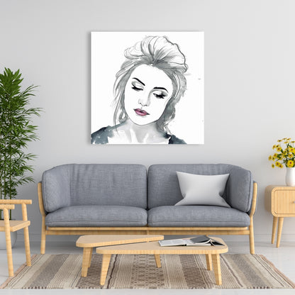 Bohemian White Canvas - Watercolor Delicate Woman Decor