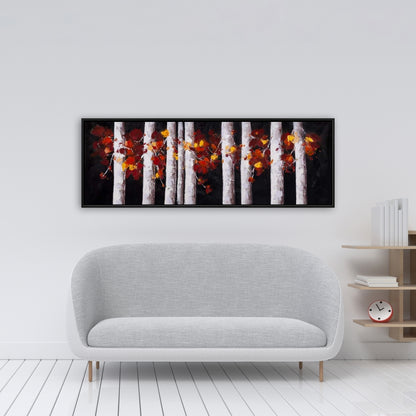 White Trees, Orange Leaves Canvas | Black Trees Landscapes