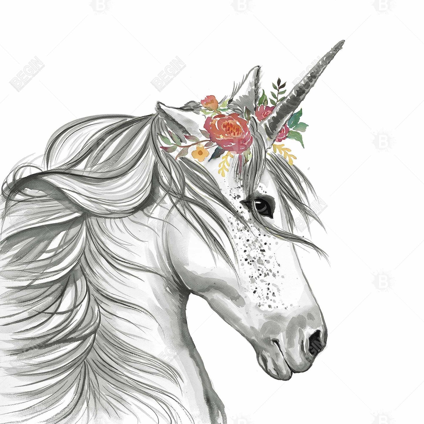 Magic Unicorn White Canvas - Enchant Your Bedroom Decor