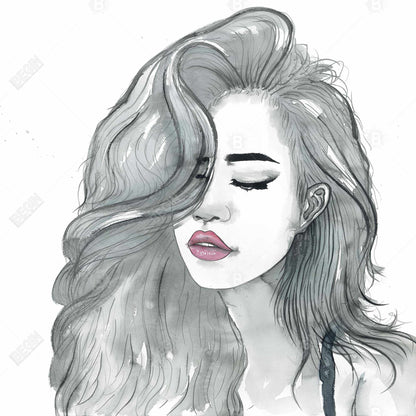 Bohemian White Woman Canvas | Beautiful Female Hair Decor