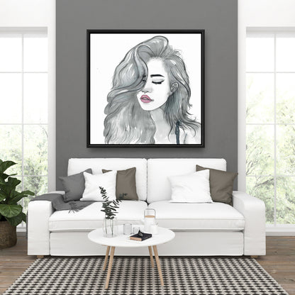 Bohemian Bedroom Woman Framed Canvas | Beautiful Hair Art