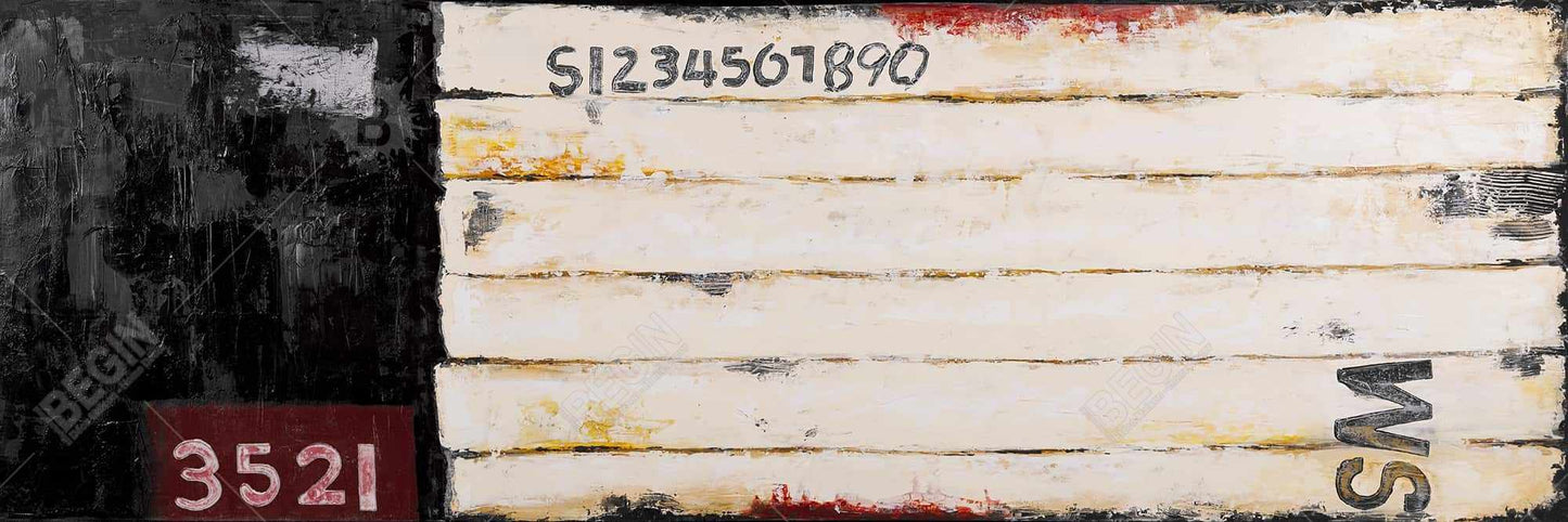 Wood-Look Abstract Canvas Art - Numbered Black Bedroom Decor
