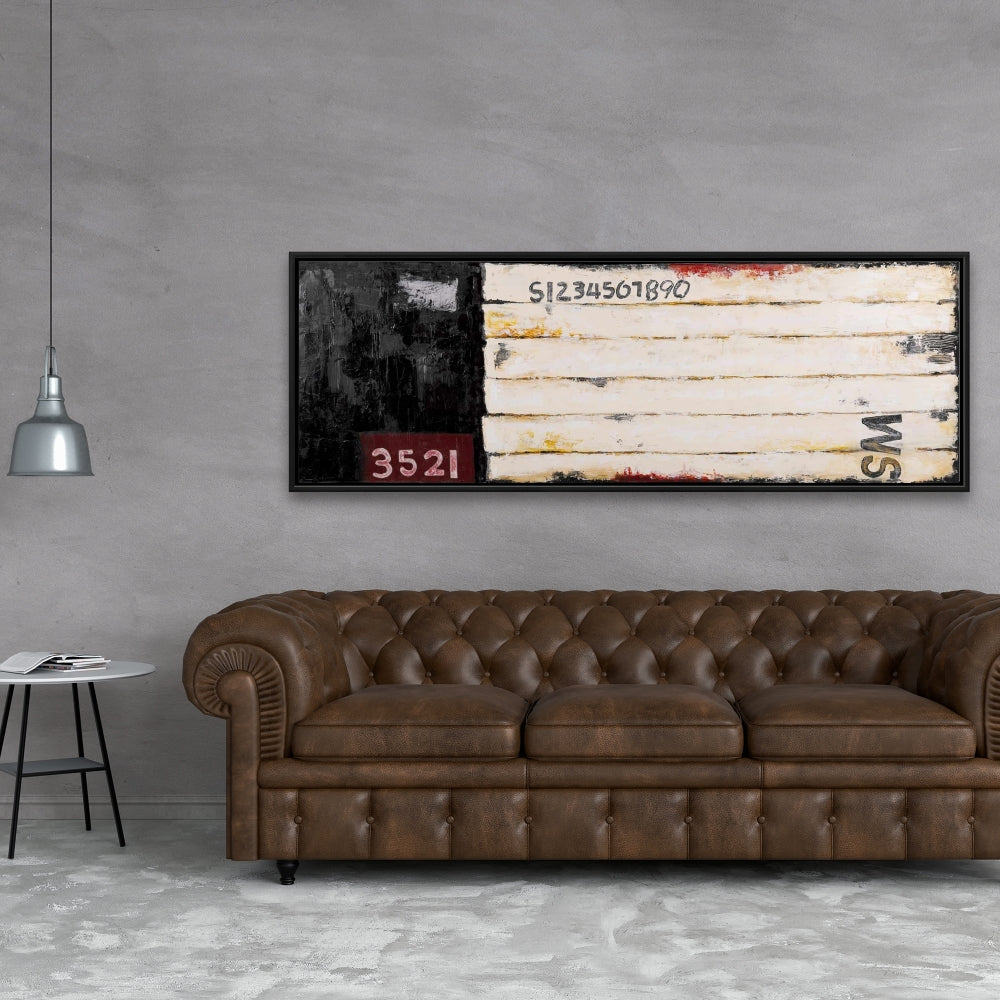 Wood-Looking Number Art Canvas | Industrial Bedroom Decor