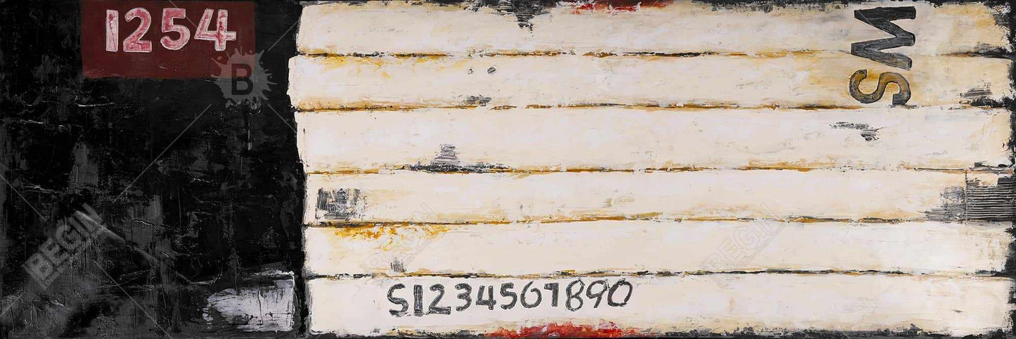 Wooden Pallet Numbers Art | Abstract Framed Canvas Decor