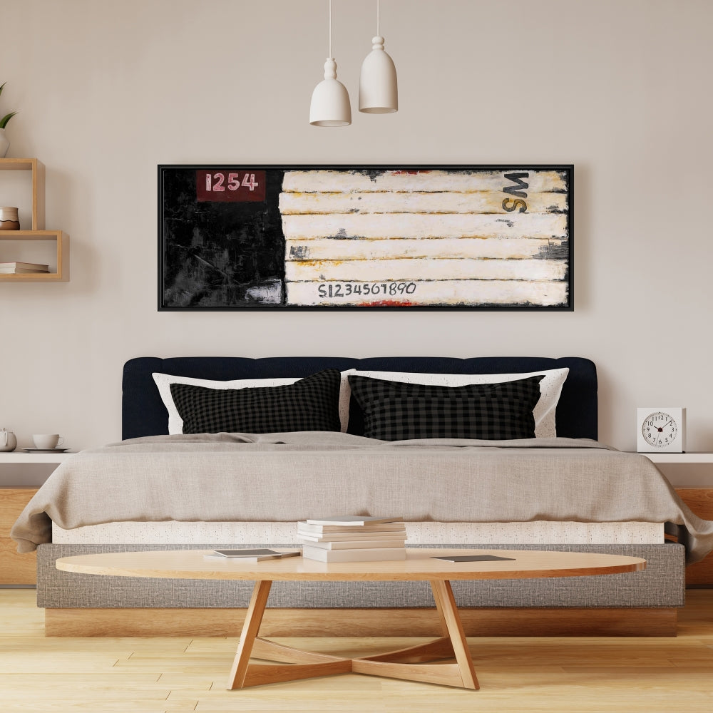 Wooden Pallet Numbers Art | Abstract Framed Canvas Decor