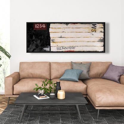 Wooden Pallet Numbers Art | Abstract Framed Canvas Decor