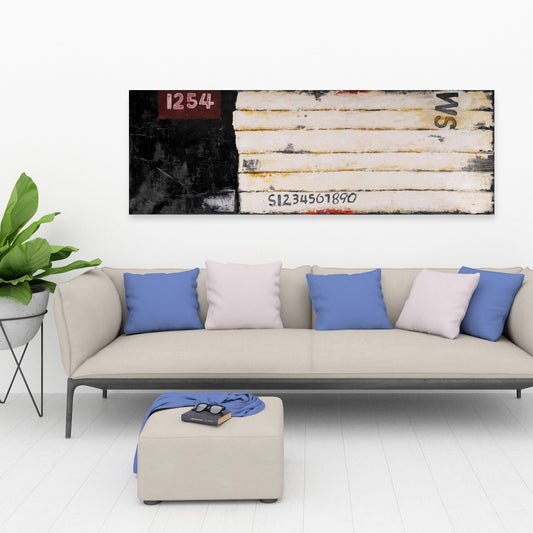 Wooden Pallets Art Canvas | Black Contemporary Living Room Decor