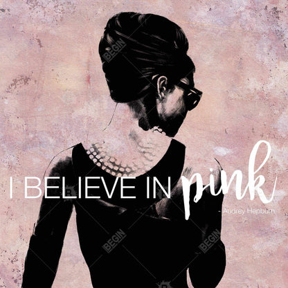 I Believe in Pink Woman Figurative Industrial Canvas - Home Decor