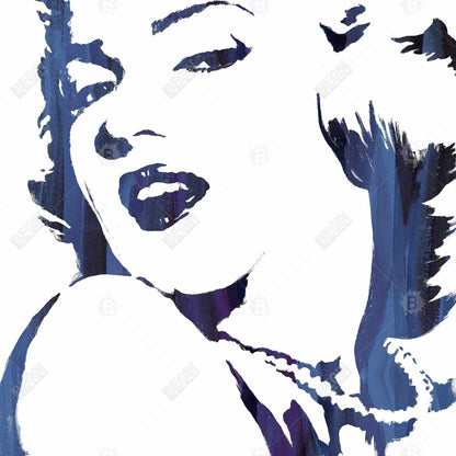 Marilyn Monroe en bleu – Toile encadrée pour décoration intérieure