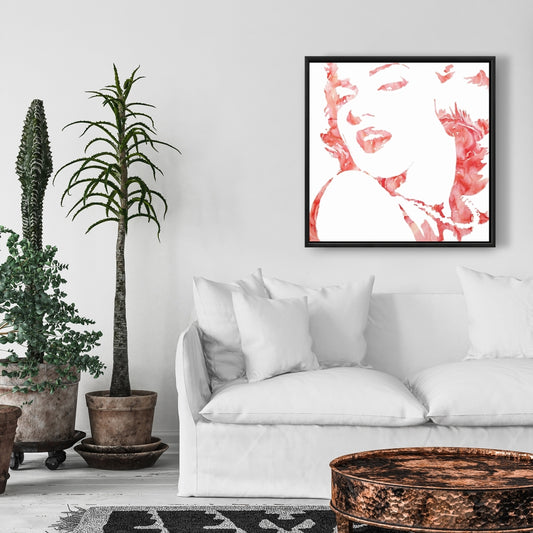 Toile Glamour Marilyn Monroe Fleurs Blanches - Décoration d'intérieur