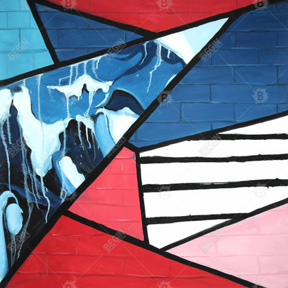 Diagonal Unity | Décoration sur toile encadrée style industriel abstrait